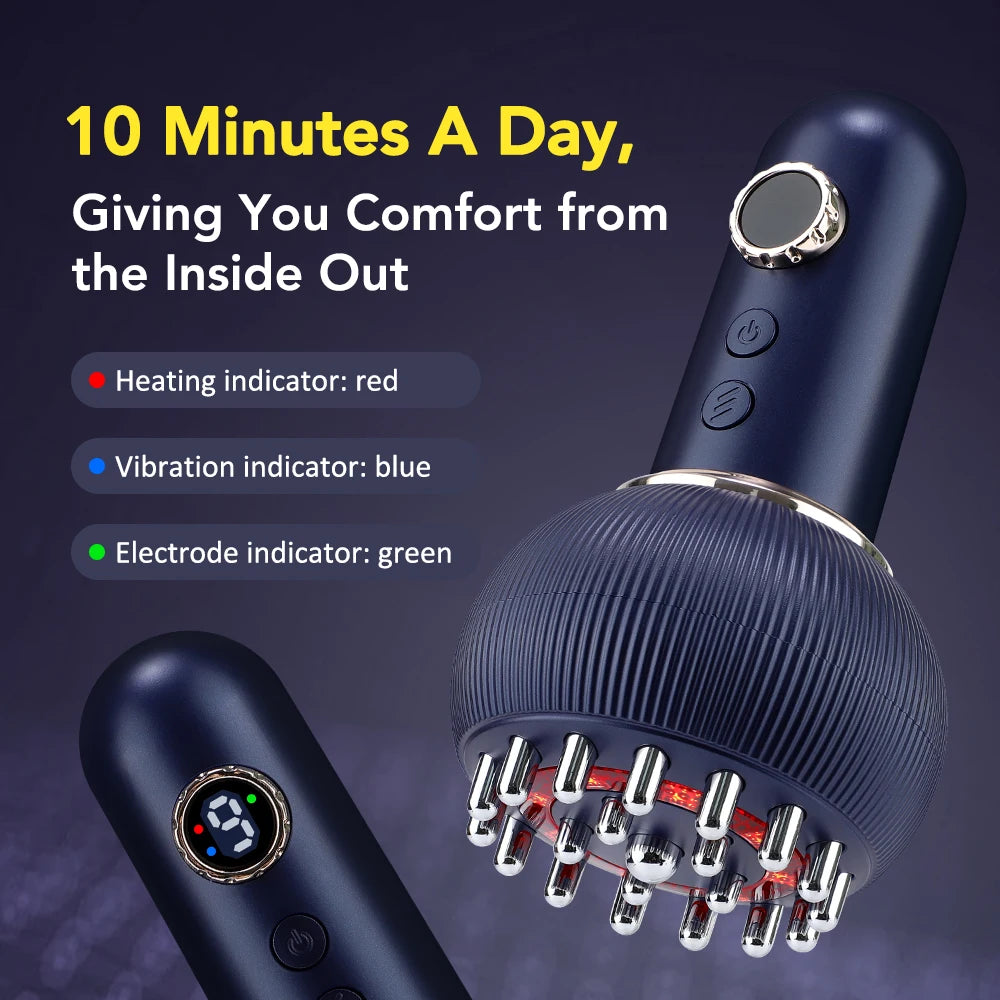 Intelligent Electric Meridian Brush Red Light Therapy Hot Compress Cellulite Massager Household Scraping and Cupping Device