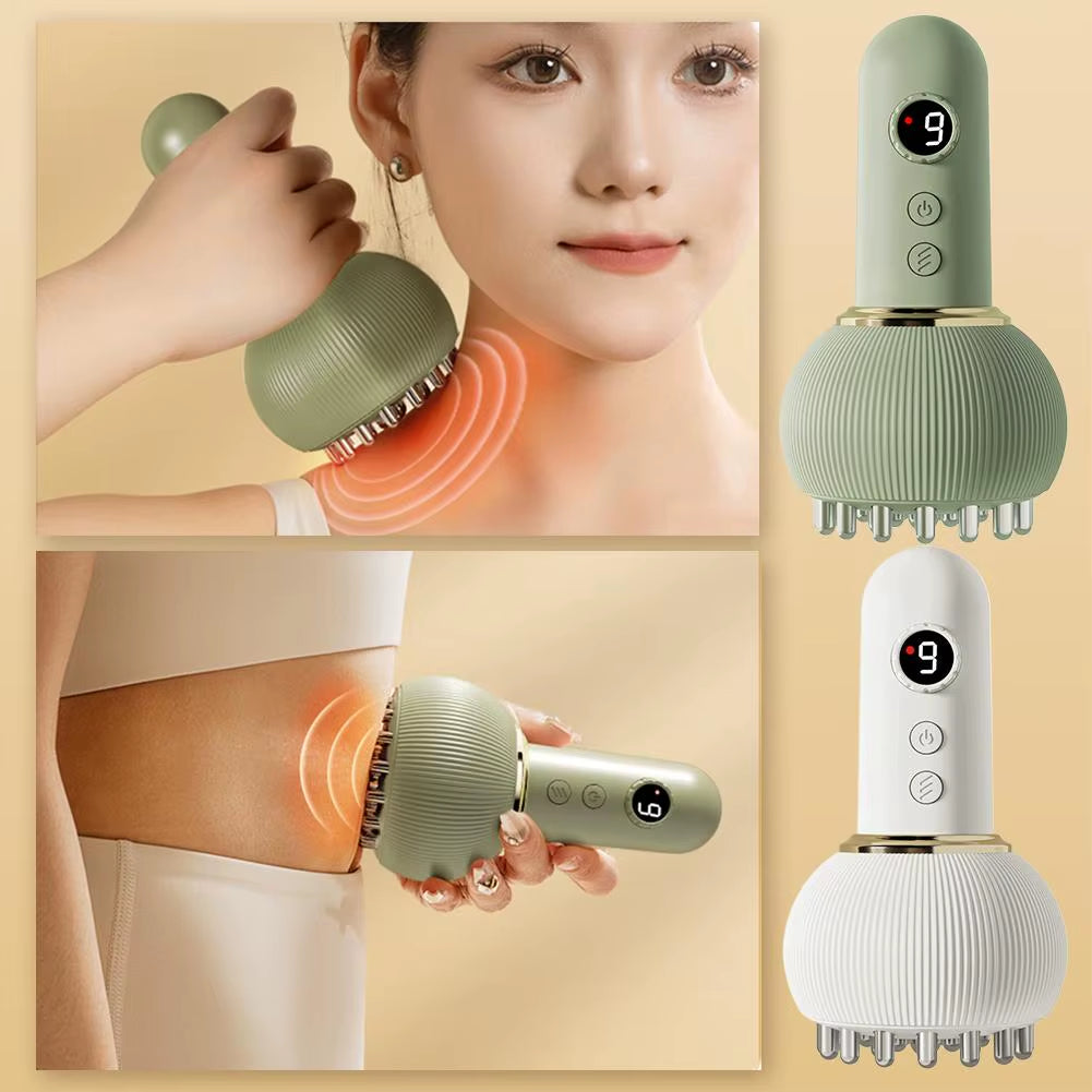 Electric Meridian Brush Lymphatic Drainage Massager for Legs, Arms & Belly with Microcurrent, Heat, Vibration & Light Thera X2R0