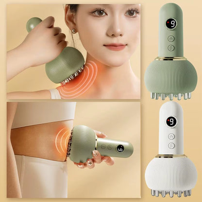 Electric Meridian Brush Lymphatic Drainage Massager for Legs, Arms & Belly with Microcurrent, Heat, Vibration & Light Thera X2R0