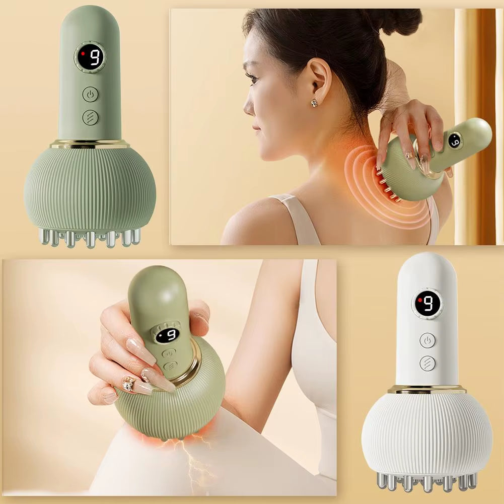 Electric Meridian Brush Lymphatic Drainage Massager for Legs, Arms & Belly with Microcurrent, Heat, Vibration & Light Thera X2R0